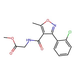 Methyl 2-({[3-(2-chlorophenyl)-5-methyl-4-isoxazolyl]carbonyl}amino)acetate structure