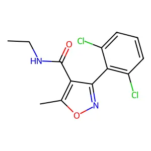 3-(2,6-dichlorophenyl)-N-ethyl-5-methyl-1,2-oxazole-4-carboxamide structure