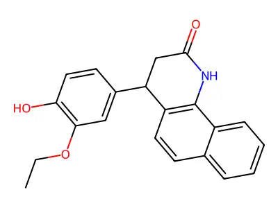 4-(3-ethoxy-4-hydroxyphenyl)-3,4-dihydrobenzo[h]quinolin-2(1H)-one structure