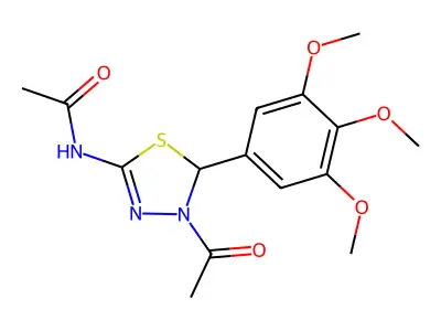 N-[3-acetyl-2-(3,4,5-trimethoxyphenyl)-2H-1,3,4-thiadiazol-5-yl]acetamide structure