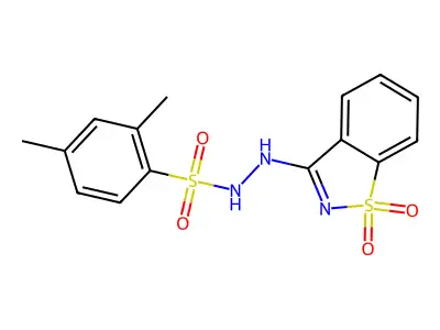 N'-(1,1-dioxido-1,2-benzisothiazol-3-yl)-2,4-dimethylbenzenesulfonohydrazide structure