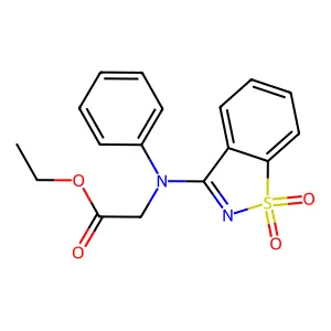 Ethyl 2-[(1,1-dioxobenzo[d]1,2-thiazol-3-yl)phenylamino]acetate structure