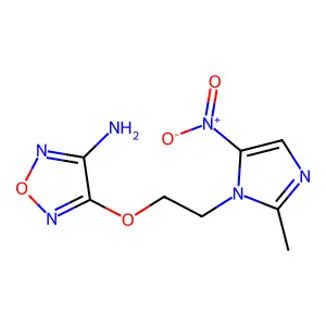 4-[2-(2-methyl-5-nitro-1H-imidazol-1-yl)ethoxy]-1,2,5-oxadiazol-3-amine structure
