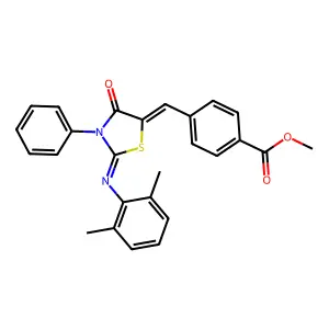 methyl 4-({2-[(2,6-dimethylphenyl)imino]-4-oxo-3-phenyl-1,3-thiazolidin-5-ylidene}methyl)benzoate structure