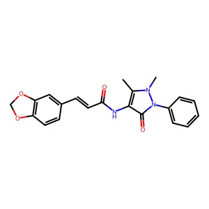 3-(1,3-Benzodioxol-5-yl)-N-(2,3-dihydro-1,5-dimethyl-3-oxo-2-phenyl-1H-pyrazol-4-yl)-2-propenamide structure