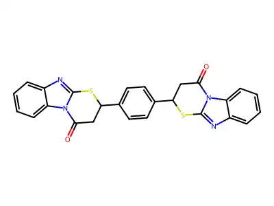 1,4-Bis(2,3-dihydro-1-thia-4a,9-diaza-fluoren-2-yl)-benzene structure