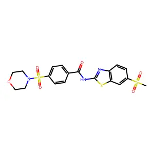 N-(6-(methylsulfonyl)benzo[d]thiazol-2-yl)-4-(morpholinosulfonyl)benzamide structure