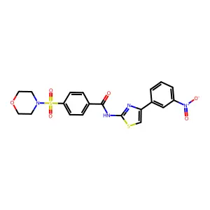 4-(morpholinosulfonyl)-N-(4-(3-nitrophenyl)thiazol-2-yl)benzamide structure