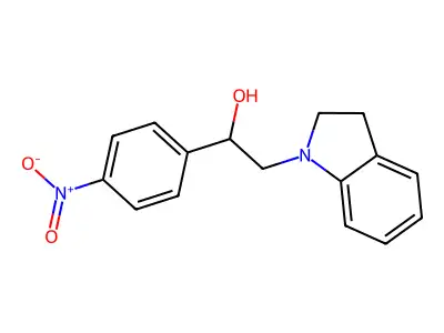 2-(2,3-Dihydroindol-1-yl)-1-(4-nitrophenyl)ethanol structure