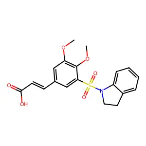 3-[3-(2,3-Dihydro-indole-1-sulfonyl)-4,5-dimethoxy-phenyl]-acrylic acid structure