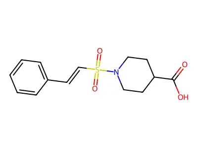 1-{[(E)-2-Phenylvinyl]sulfonyl}piperidine-4-carboxylic acid structure