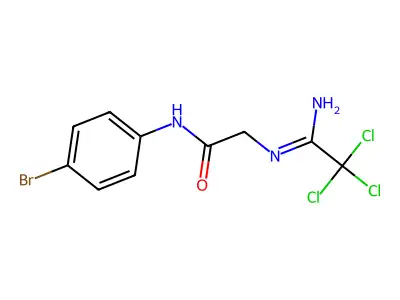 N-(4-bromophenyl)-2-(2,2,2-trichloroethanimidamido)acetamide structure