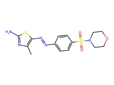 (Z)-4-methyl-5-(2-(4-(morpholinosulfonyl)phenyl)hydrazono)thiazol-2(5H)-imine structure