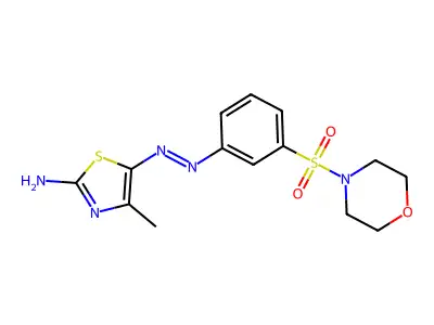 (Z)-4-methyl-5-(2-(3-(morpholinosulfonyl)phenyl)hydrazono)thiazol-2(5H)-imine structure