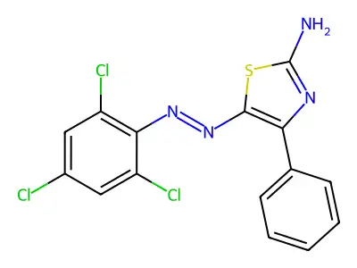 4-Phenyl-5-(2,4,6-trichloro-phenylazo)-thiazol-2-ylamine structure