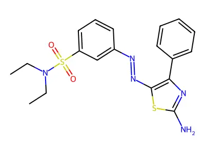 (Z)-N,N-diethyl-3-(2-(2-imino-4-phenylthiazol-5(2H)-ylidene)hydrazinyl)benzenesulfonamide structure