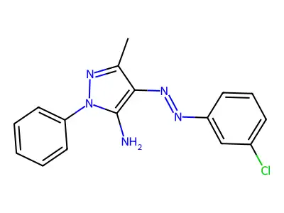 4-[2-(3-chlorophenyl)hydrazin-1-ylidene]-3-methyl-1-phenyl-4,5-dihydro-1H-pyrazol-5-imine structure