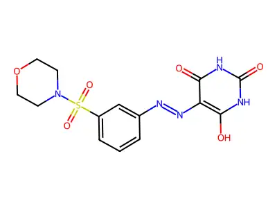 5-{2-[3-(morpholine-4-sulfonyl)phenyl]hydrazin-1-ylidene}-1,3-diazinane-2,4,6-trione structure