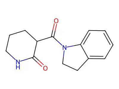 3-(2,3-Dihydroindole-1-carbonyl)piperidin-2-one structure