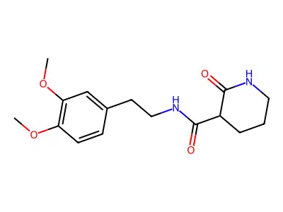 N-[2-(3,4-dimethoxyphenyl)ethyl]-2-oxopiperidine-3-carboxamide structure