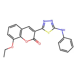 8-ethoxy-3-[5-(phenylamino)-1,3,4-thiadiazol-2-yl]-2H-chromen-2-one structure