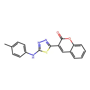 3-[5-(4-Methylanilino)-1,3,4-thiadiazol-2-yl]chromen-2-one structure