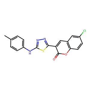 6-Chloro-3-[5-(4-methylanilino)-1,3,4-thiadiazol-2-yl]chromen-2-one structure