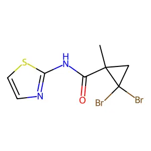 2,2-Dibromo-1-methyl-N-(1,3-thiazol-2-yl)cyclopropanecarboxamide structure