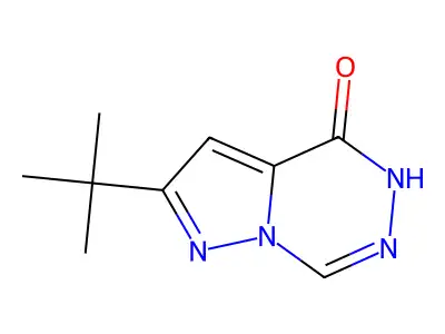 2-(tert-butyl)-5H-pyrazolo[1,5-d]1,2,4-triazin-4-one structure