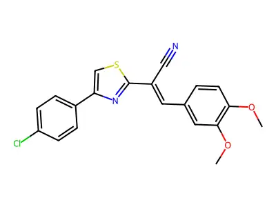 2-[4-(4-Chlorophenyl)-1,3-thiazol-2-yl]-3-(3,4-dimethoxyphenyl)acrylonitrile structure