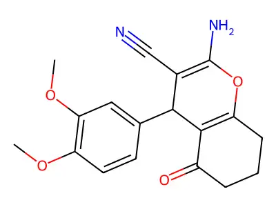 2-amino-4-(3,4-dimethoxyphenyl)-5-oxo-5,6,7,8-tetrahydro-4H-chromene-3-carbonitrile structure