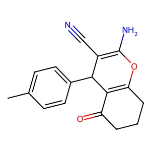 2-Amino-4-(4-methylphenyl)-5-oxo-5,6,7,8-tetrahydro-4H-chromene-3-carbonitrile structure