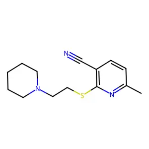6-Methyl-2-(2-piperidin-1-ylethylsulfanyl)pyridine-3-carbonitrile structure