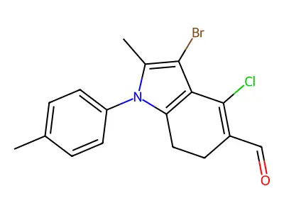 3-Bromo-4-chloro-2-methyl-1-p-tolyl-6,7-dihydro-1H-indole-5-carbaldehyde structure