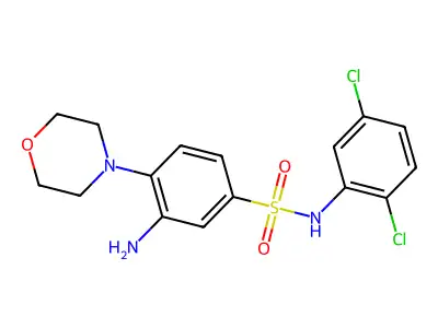 3-amino-N-(2,5-dichlorophenyl)-4-(morpholin-4-yl)benzene-1-sulfonamide structure