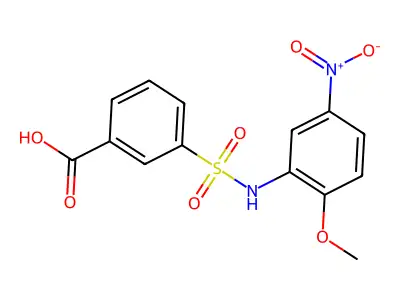3-[(2-Methoxy-5-nitrophenyl)sulfamoyl]benzoic acid structure