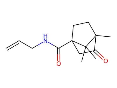 4,7,7-trimethyl-3-oxo-N-(prop-2-en-1-yl)bicyclo[2.2.1]heptane-1-carboxamide structure