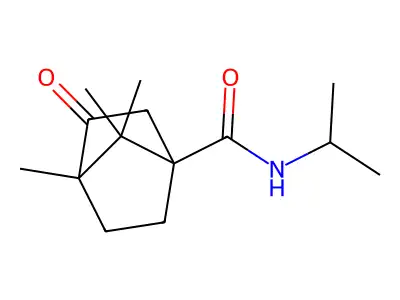 4,7,7-trimethyl-3-oxo-N-(propan-2-yl)bicyclo[2.2.1]heptane-1-carboxamide structure