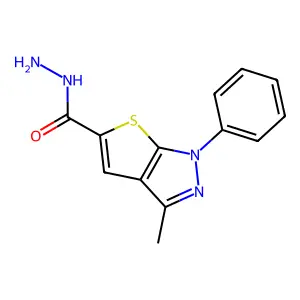 3-methyl-1-phenyl-1H-thieno[2,3-c]pyrazole-5-carbohydrazide structure