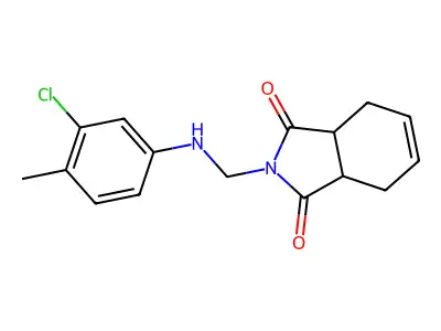2-{[(3-chloro-4-methylphenyl)amino]methyl}-3a,4,7,7a-tetrahydro-1H-isoindole-1,3(2H)-dione structure