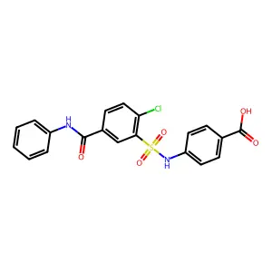 4-({[5-(Anilinocarbonyl)-2-chlorophenyl]sulfonyl}amino)benzoic acid structure