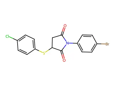 1-(4-Bromophenyl)-3-[(4-chlorophenyl)sulfanyl]-2,5-pyrrolidinedione structure
