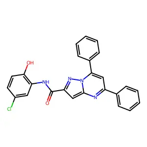 N-(5-chloro-2-hydroxyphenyl)-5,7-diphenylpyrazolo[1,5-a]pyrimidine-2-carboxamide structure