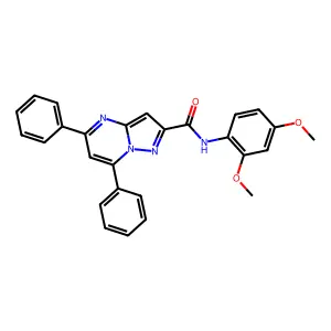 N-(2,4-dimethoxyphenyl)-5,7-diphenylpyrazolo[1,5-a]pyrimidine-2-carboxamide structure