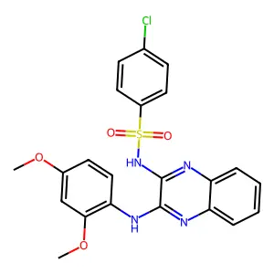 4-chloro-N-[3-(2,4-dimethoxyanilino)quinoxalin-2-yl]benzenesulfonamide structure