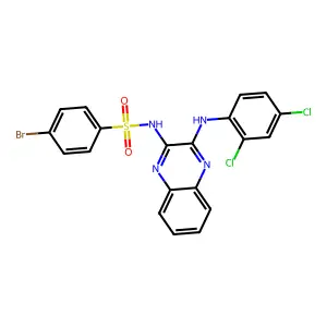 4-bromo-N-[3-(2,4-dichloroanilino)quinoxalin-2-yl]benzenesulfonamide structure