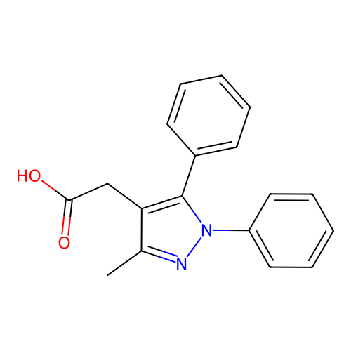 Pyrazole-4-acetic acid, 3-methyl-1,5-diphenyl- structure