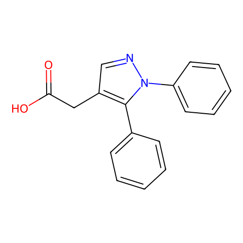 Pyrazole-4-acetic acid, 1,5-diphenyl- structure