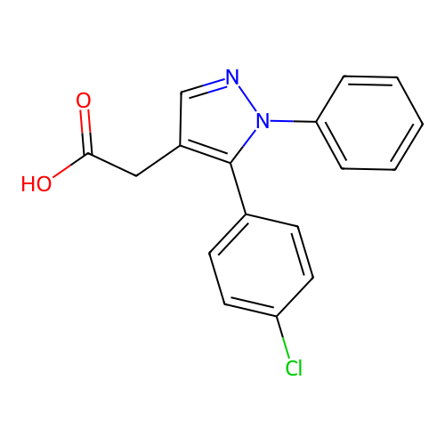 Pyrazole-4-acetic acid, 5-(p-chlorophenyl)-1-phenyl- structure