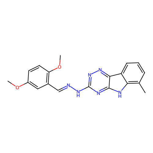 (Z)-1-[(2,5-DIMETHOXYPHENYL)METHYLIDENE]-2-{6-METHYL-5H-[1,2,4]TRIAZINO[5,6-B]INDOL-3-YL}HYDRAZINE structure